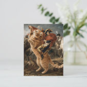 Carte Postale Napoléon chevauchant un chat de bataille géant     (Debout devant)