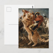 Carte Postale Napoléon chevauchant un chat de bataille géant     (Devant / Derrière)