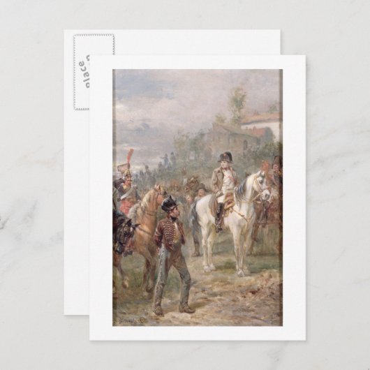 Carte Postale Napoléon et ses troupes (huile sur panneau) (paire (Devant / Derrière)