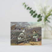 Carte Postale Napoléon et squelette, 18e (Debout devant)