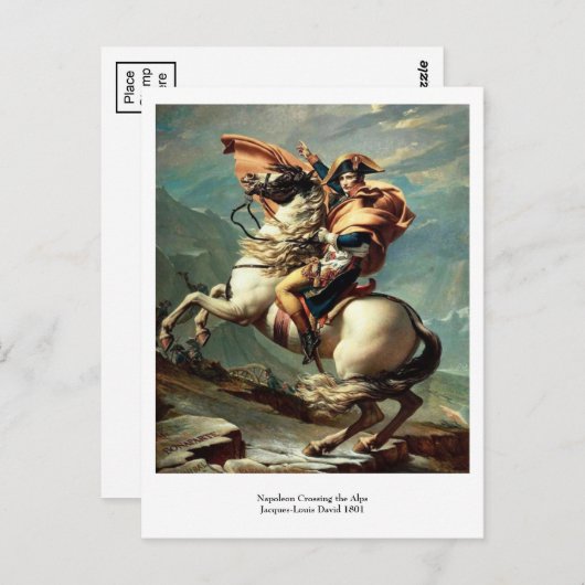 Carte Postale Napoléon Traversant les Alpes (Devant / Derrière)