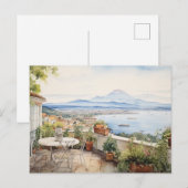 Carte Postale Napoli Serenity : Imprimantes d'aquarelle numériqu (Devant / Derrière)