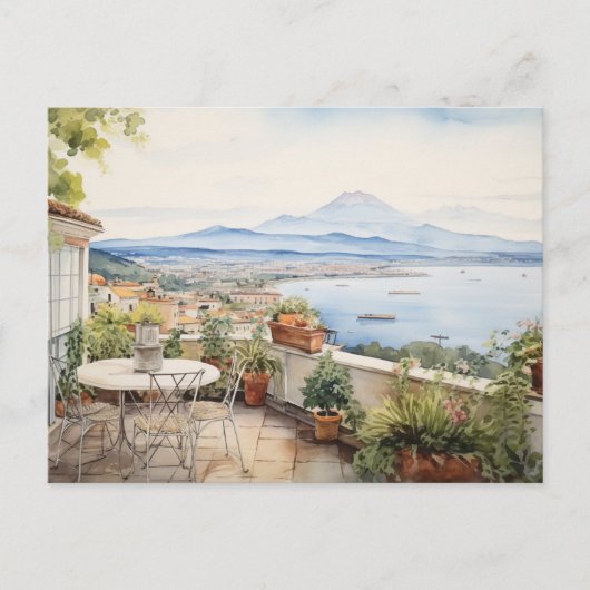 Carte Postale Napoli Serenity : Imprimantes d'aquarelle numériqu (Devant)