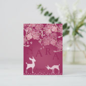 Carte Postale Nara Japan Sakura Deer Hand Illustré (Debout devant)