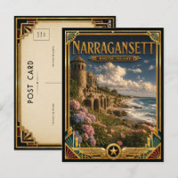 Narragansett Rhode Island Art Déco Doré Vintage