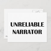 Carte Postale Narrateur non fiable (Devant / Derrière)