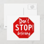 Carte Postale n'ARRÊTE pas de croire (Devant / Derrière)