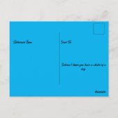 Carte Postale Narval tenant un tableau noir avec Joyeux Annivers (Dos)