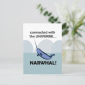 Carte Postale Narwal Connecté À L'Univers Drôle (Debout devant)