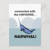 Carte Postale Narwal Connecté À L'Univers Drôle (Devant)