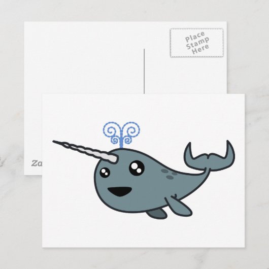 Carte Postale Narwhal ! (Devant / Derrière)