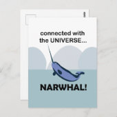 Carte Postale Narwhal Connecté À L'Univers Narwhal (Devant / Derrière)