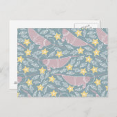 Carte Postale Narwhal dans le Motif spatial (Devant / Derrière)