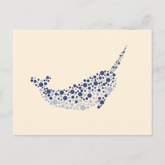 Carte Postale Narwhal En Points (Devant)
