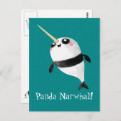 Carte Postale Narwhal et Panda en un (Devant / Derrière)