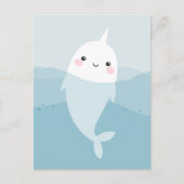 Carte postale Narwhal et vagues (Devant)