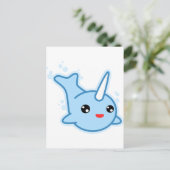Carte Postale Narwhal Kawaii (Debout devant)