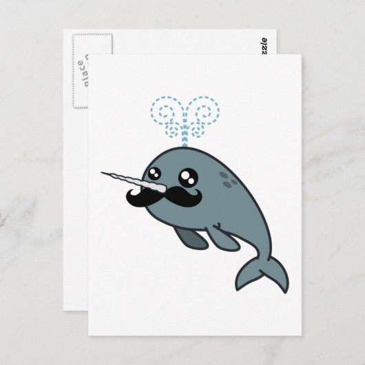 Carte Postale Narwhalstache (Devant / Derrière)