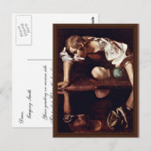 Carte Postale Narzis, Par Michelangelo Merisi Da Caravaggio (Devant / Derrière)