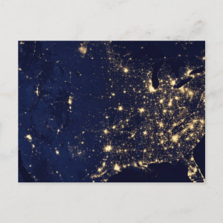 Carte Postale Nasa Lights de Space USA