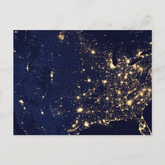 Carte Postale Nasa Lights de Space USA (Devant)