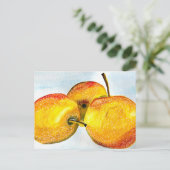 Carte Postale Nashi poires jaune aquarelle fruit (Debout devant)