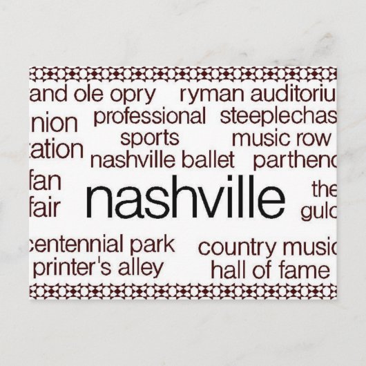 Carte Postale Nashville Brown (Devant)