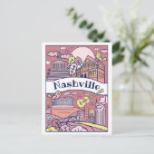 Carte postale Nashville Landmarks - rose (Debout devant)