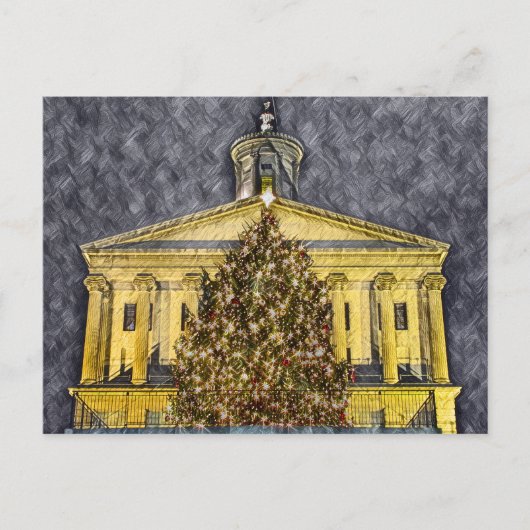 Carte Postale Nashville Tennessee Capitol Christmas Tree night (Devant)