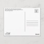 Carte Postale Nashville, Tennessee, États-Unis (Dos)