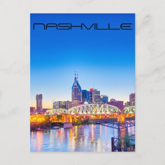 Carte Postale Nashville Tennessee nuit skyline (Devant)