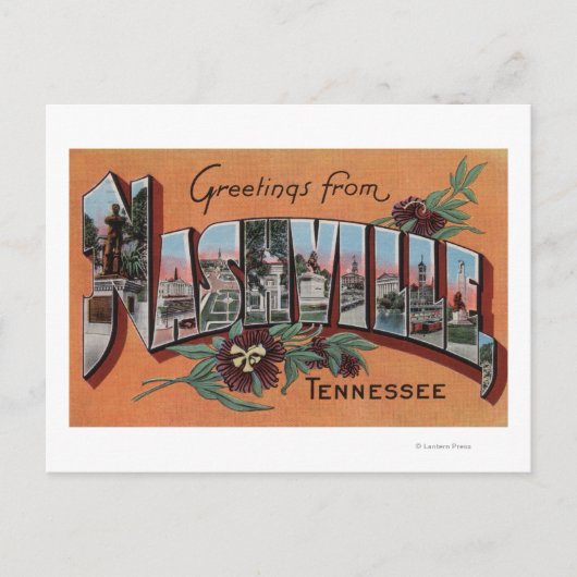 Carte Postale Nashville, Tennessee - Scènes de grandes lettres (Devant)