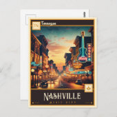 Carte Postale Nashville, Tennessee | VINTAGE (Devant / Derrière)