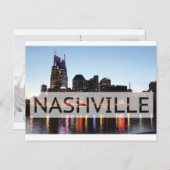 Carte Postale Nashville, TN Centre-ville avec rivière (Devant / Derrière)