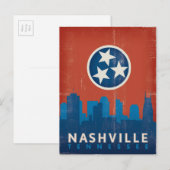 Carte Postale Nashville, TN - Drapeau d'État (Devant / Derrière)