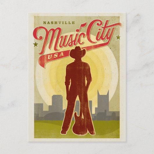 Carte Postale Nashville, TN - Music City USA (Devant)
