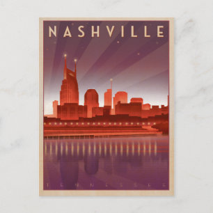 Carte Postale Nashville, TN - Skyline nocturne