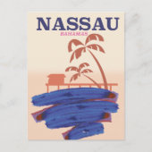 Carte Postale Nassau Bahamas affiche de la plage (Devant)