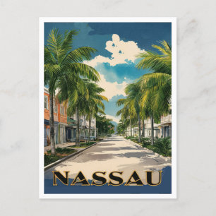 Carte Postale Nassau Bahamas Bahamas Street Travel Art