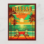 Carte Postale Nassau Bahamas Retro Seagull Souvenir 1950 (Devant)