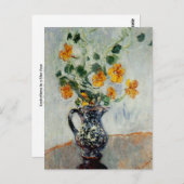 Carte Postale Nasturtiums dans un vase bleu de Monet (Devant / Derrière)
