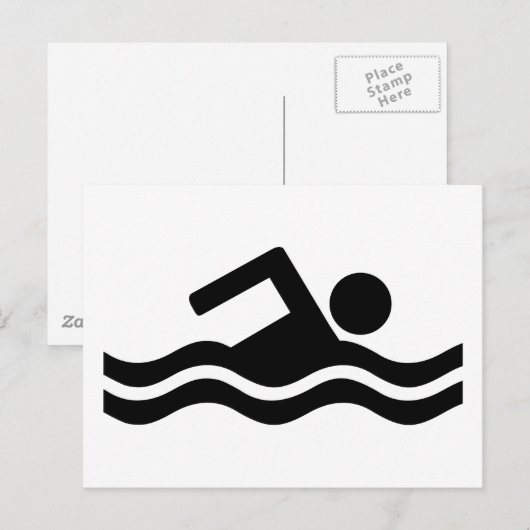 Carte Postale Natation (Devant / Derrière)