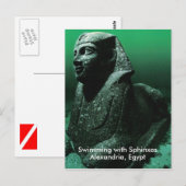 Carte Postale Natation avec sphinx (Devant / Derrière)