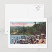 Carte Postale Natation et navigation sur la rivière russe (Devant / Derrière)