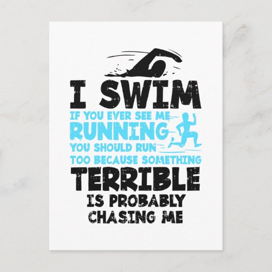 Carte Postale Natation - Je nage (Devant)