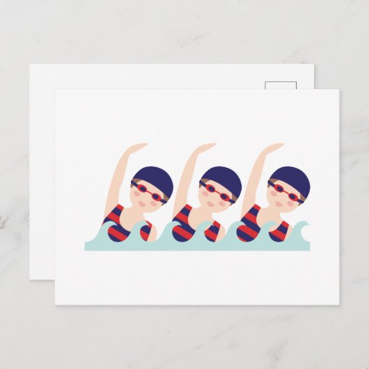 Carte Postale Natation synchronisée (Devant / Derrière)