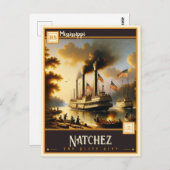 Carte Postale Natchez, Mississippi | VINTAGE (Devant / Derrière)