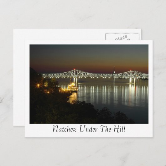 Carte Postale Natchez Under-The-Hill & Bridge (Devant / Derrière)