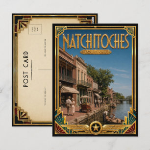 Carte Postale Natchitoches Louisiane Art Déco Vintage Âge d'Or