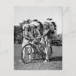 Carte Postale Native American Boys, années 1930